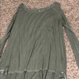 Army green long sleeve top